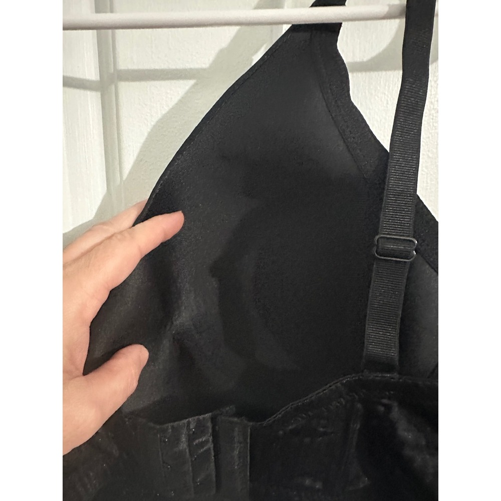 Adrienne Vittadini Studio Black Ribbed Full Coverage Bra Plus Size 42D Wireless - Picture 5 of 8
